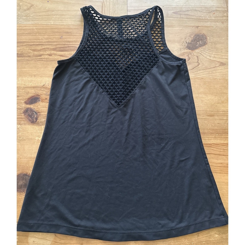 90 degree by reflex Black Mesh Tank Woman's Athleisure Yoga Gym Workout Size M - Picture 3 of 4